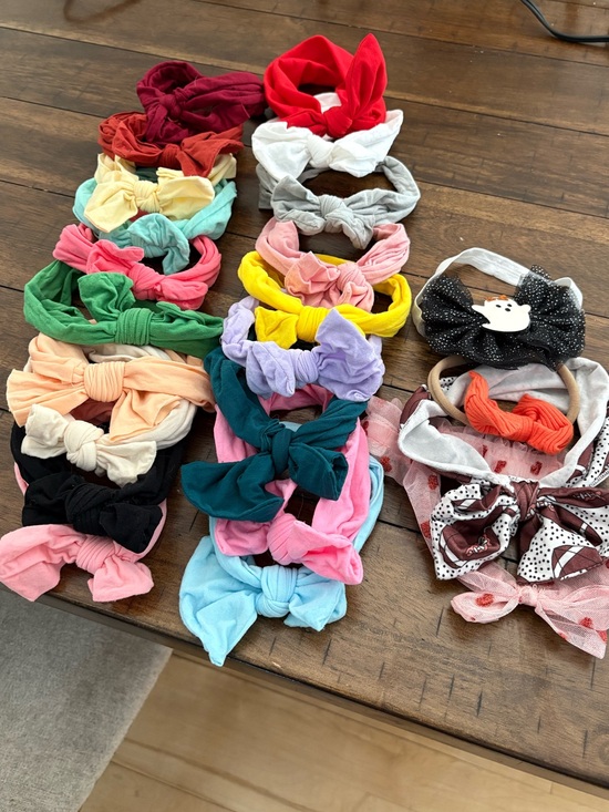 Cat & Jack Other - 23 Assorted Kids Bow Headbands - Multi-Color Set